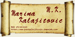 Marina Kalajitović vizit kartica